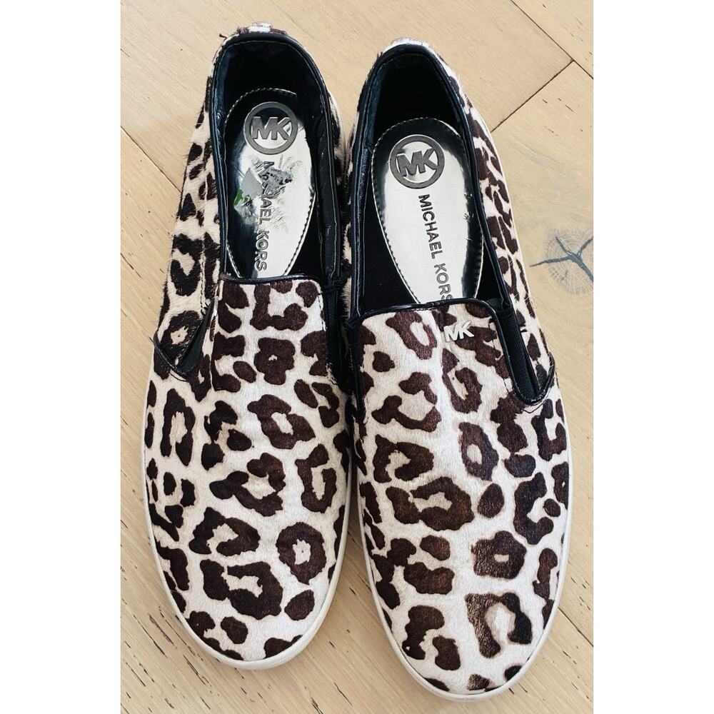 Michael Kors Keaton Leopard Cheetah Print Slip On Sneakers Women's Size 9.5 - Picture 4 of 6